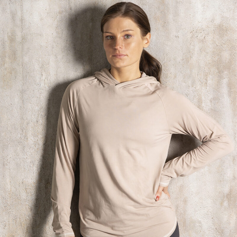 EveryRep Womens Featherweight Hoodie Front Oxford Tan Main B