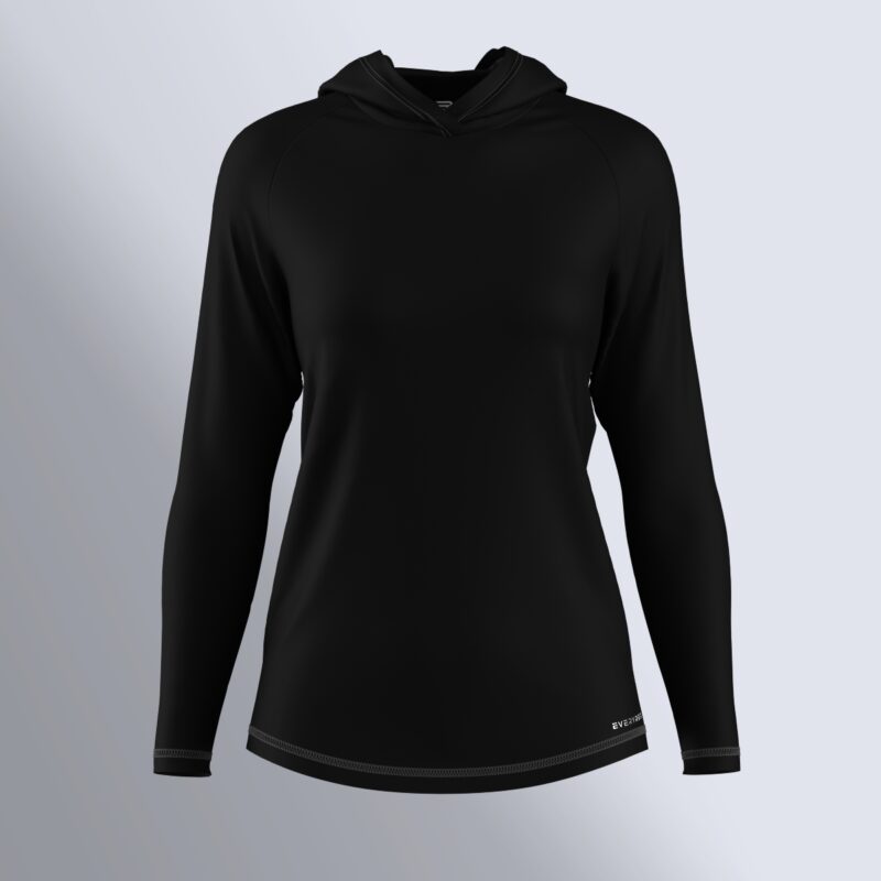 EveryRep Womens Featherweight Hoodie Black Front