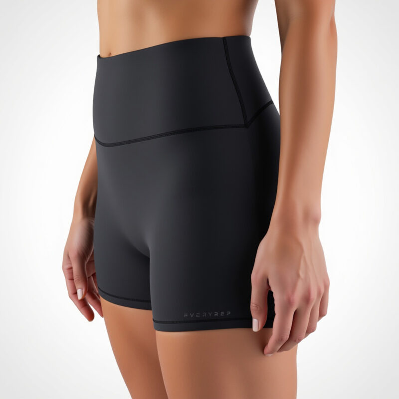 EveryRep Womens Compact Shorts Black Front Left Closeup