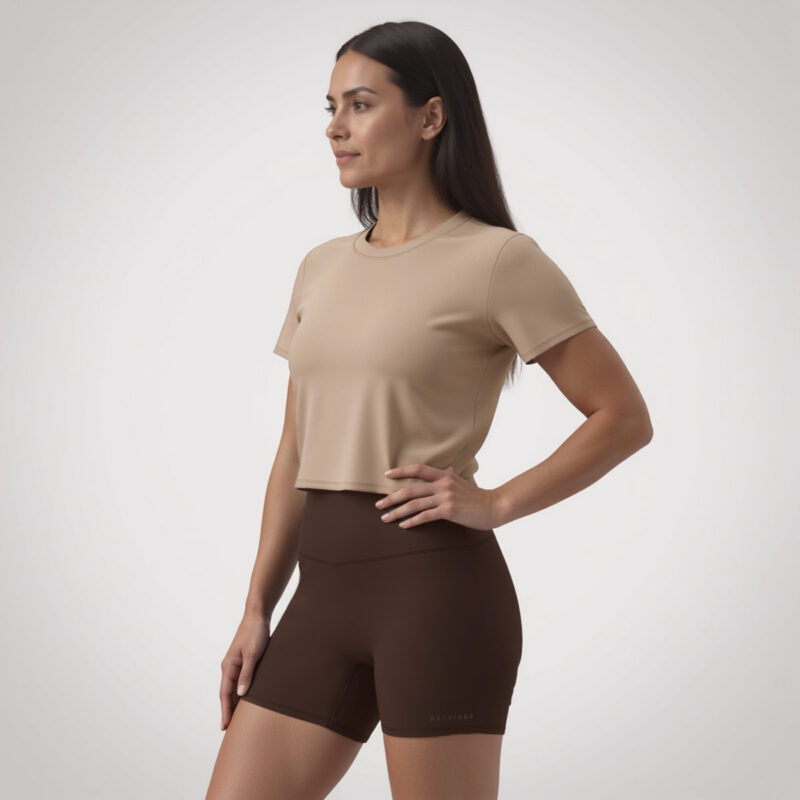 Womens EveryRep Unity Featherlight Flow Shorts Espresso Front Left