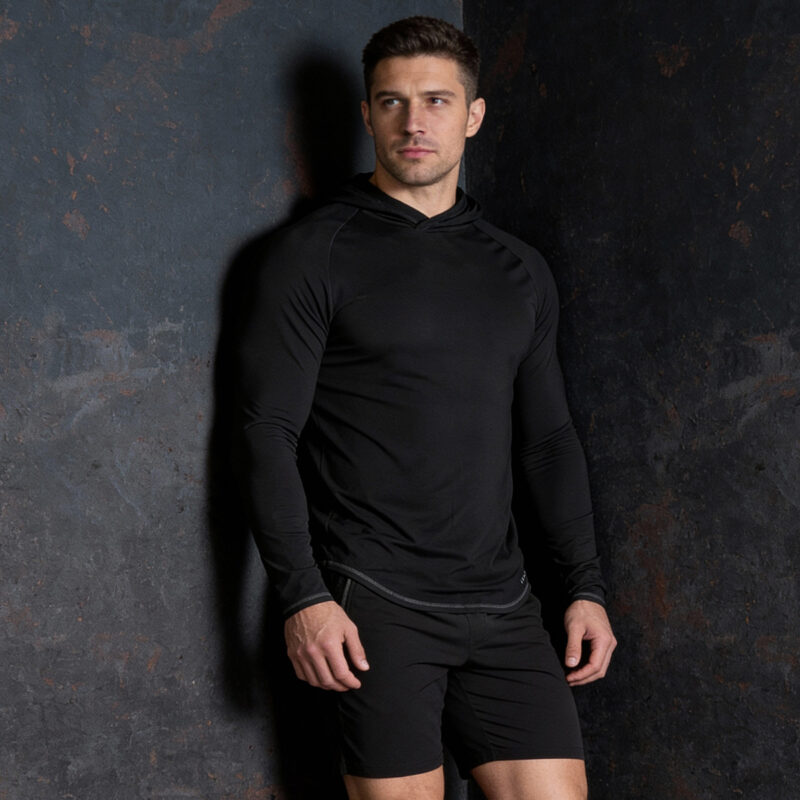 EveryRep Mens Featherweight Hoodie Front Black Main A