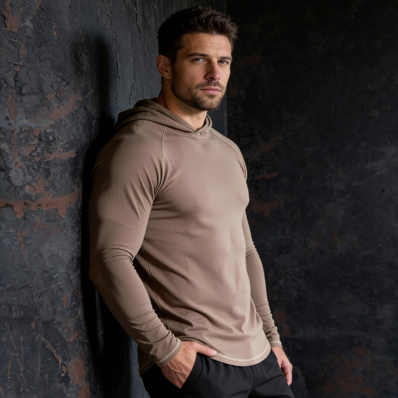 EveryRep Mens Featherweight Hoodie Oxford Tan Main
