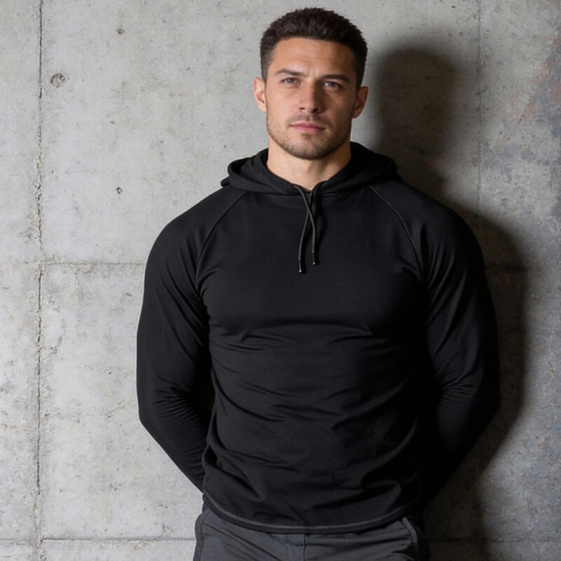 EveryRep Mens Heavyweight Hoodie Front Black Main