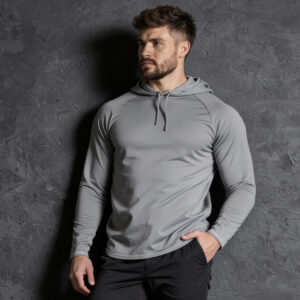EveryRep Mens Heavyweight Hoodie Front Silver Main