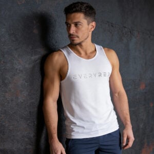 EveryRep Mens Logotype Fitted Tank White Main