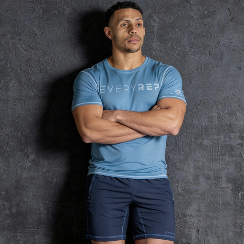 Mens EveryRep Logotype Teee Frost Blue